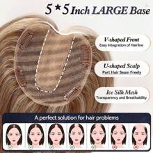 Human Hair Topper For Women 5x5 Lage Silk Base 14 Inch Real Hairfor Women With Thinning Hair Or Hair Loss