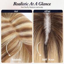 Human Hair Topper For Women 5x5 Lage Silk Base 14 Inch Real Hairfor Women With Thinning Hair Or Hair Loss