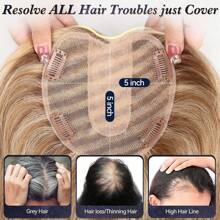 Human Hair Topper For Women 5x5 Lage Silk Base 14 Inch Real Hairfor Women With Thinning Hair Or Hair Loss