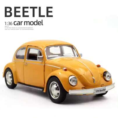 1:36 Alloy Vintage Beetle Car Model With Opening Doors Educational Toy For Boys Kids Collections Room Decoration Winter Gifts