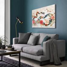 1pc Framed Canvas Wall Art Floral Snake Canvas Prints Picture Bedroom Home Office Modern Poster Canvas Wall Art For Room Decor Aesthetic Wall Decor Ready To Hang