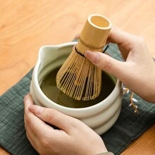 Set de té matcha de 4/5 piezas, tazón verde claro, juego de batidor de matcha, tazón de cerámica con vertedor para comenzar con el té matcha tradicional, para el hogar, restaurante, salón de té, fiesta de té, accesorios de té, de vuelta a la escuela