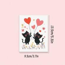 1pc/2pcs/24pcs Funny Christmas Santa Articulated Greeting Cards & Black Cat Valentine Heart Greeting Cards - Adorable Humorous Holiday Design, Comes With Envelopes, Suitable For Christmas, New Year, Valentine's Day, Anniversary, Thanksgiving And Other Occasions To Wish Family And Friends