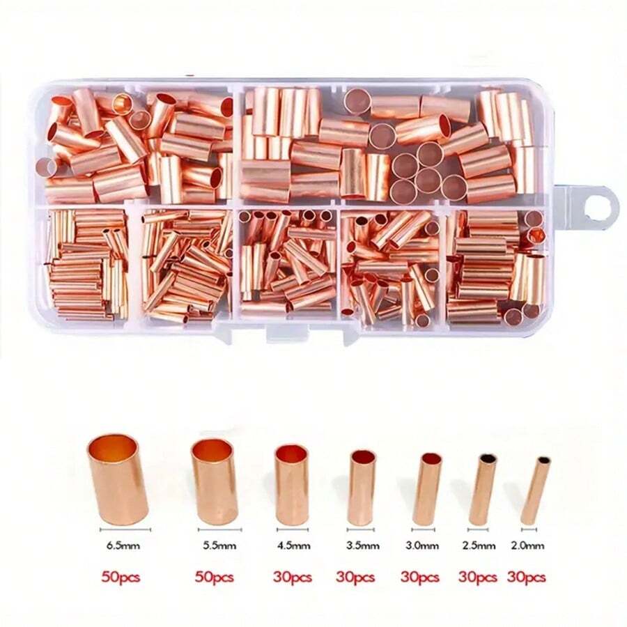 250pcs/Box Copper GT Connector Pipe 1-6mm - Bronze - View 1