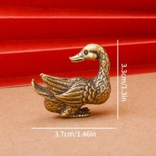1pc Brass Rooster & Hen Figurine, Metal Crafts Decor Miniature, Gift Birthday Gifts Graduation - Multicolor - View 12
