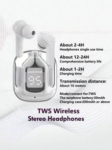 TWS 耳机 无线耳塞 带运动腰包 Earpods 白色 LED 电量显示 触控耳塞 带包 - 白色 - 查看 11