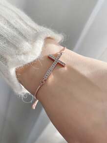 1pc Summer Vacation Style Micro-Inlaid Crystal Ocean Life Colorful Zirconia Sea Turtle Stretch Bracelet, Suitable For Women's Daily And Party Wear - Tennis - View 5