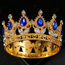 1 pezzo Tiara e corona in cristallo per donna, diadema con strass per festa, ballo, nozze, accessori per capelli, gioielli, corona, tiara, regalo - Multicolore - Visualizzare 6