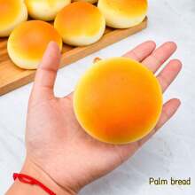 2pcs/5pcs Random Realistic Palm Bread PU Slow Rebound Fake Cake Decoration Pineapple Bun Mung Bean Bun Realistic Food Baking Photography Props Fake Bread Model - Multicolor - View 9