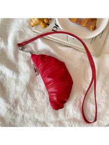 1pcs Women Mini Croissant Bag Small Coin Purse Dumpling Bag Fashion PU Leather Lipstick Bag Female Storage Makeup Pouch Bag Wallet - Multicolor - View 5