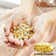 斋月节，Trends1 餐厅装饰套装，包括用于天花板的创意悬挂星星和月亮饰物，非常适合新年和圣诞节氛围，星形五彩纸屑金色桌面五彩纸屑父亲节礼物生日派对装饰金色装饰派对礼物桌面装饰生日礼物，