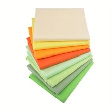 Bộ 8 mảnh vải vuông cắt sẵn, thích hợp cho may vá chắp ghép, thủ công DIY, chần bông (màu trơn) - màu xanh lá - Xem 5