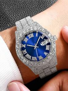 1 套男士 6 件/盒幸运石英表，休闲商务运动风格手表，生日毕业礼物 - 金色 - 查看 7