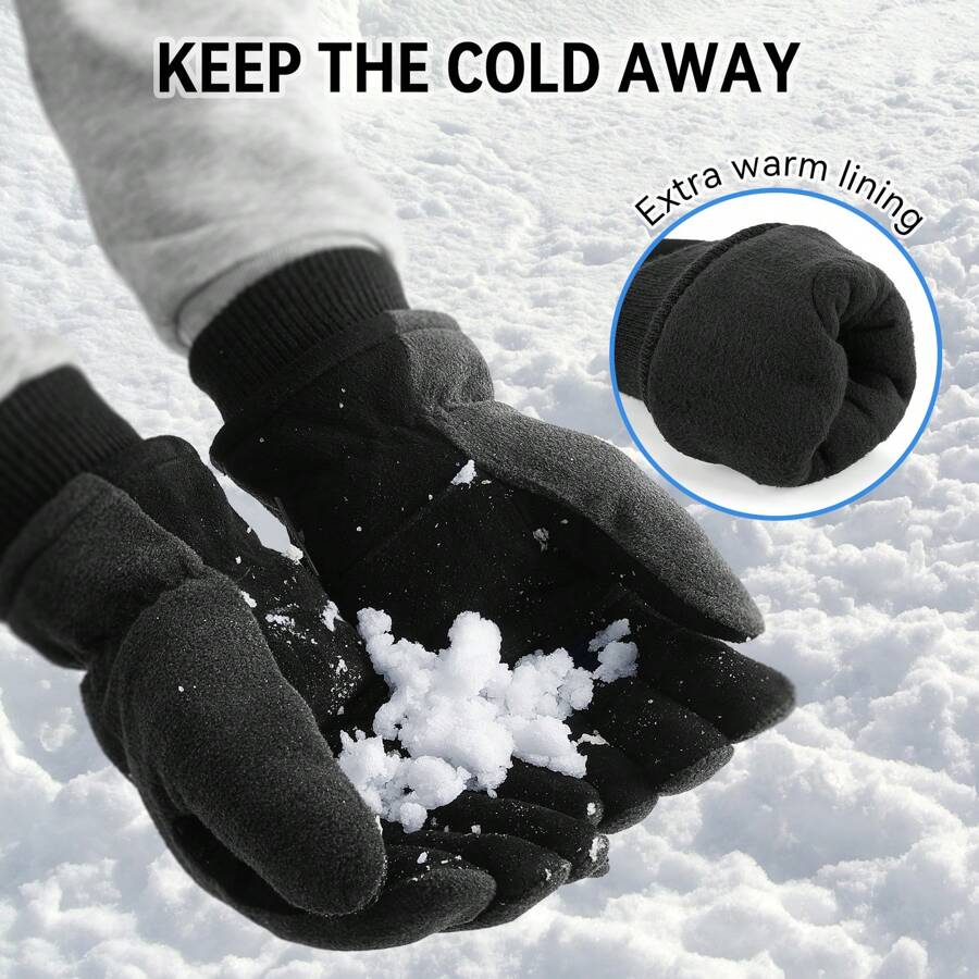 OZERO Winter Gloves -30°F Cold Proof Deerskin Suede Leather Insulated Water-Resistant Windproof Thermal Glove For Driving Hiking Snow Work In Cold Weather - Warm Gifts For Men And Women - Xám - Xem 1
