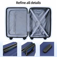 THE 3 Piece Luggage Sets Hard Shell Suitcase Set With TSA Lock Durable Spinner Wheels - Blue - View 3