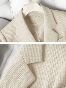 HOMEYEE 女士复古优雅商务休闲长袖西装外套，专业办公室女士外套夹克，适合秋冬季 - 白色 - 查看 4