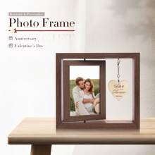 1pc Personalized Custom Photo Frames, Rotating Photo Frames, Holiday Anniversary Souvenirs, Bedroom Bedside Crafts, Valentine's Day Gifts, Creative Gifts For Her,New Year's Gifts, Gifts,Mother's Day Gifts, Father's Day