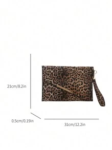 Fashionable Solid Color Crocodile Texture Clutch Envelope Bag - Coffee Brown - View 7