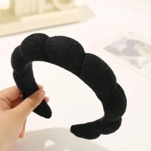 1 Piece Spa Headbands For Washing Face Terry Cloth Black Bandeau Puffy Makeup Headbands Are Suitable For Women's Makeup Face Washing Skin Treatment (Black),Hairband,Hair Hoop Hair Accessories Head Accessories - Black - View 3