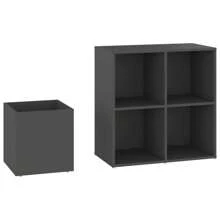 Sleek Grey Engineered Wood Shoe Cabinet 105cm Storage Solution With Spacious Shelves And Modern Design - Grey - View 6