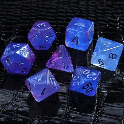 7 peças/conjunto de dados amarelos com pontos dourados e pequenos detalhes vermelhos, adequados para jogos de tabuleiro, festas, presentes para entusiastas de jogos