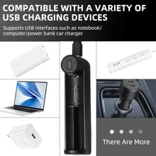 powerKAN 3.7V~4.2V Li-Ion Battery Smart Charger, Single Slot LED Li-Ion Battery Charger, Compatible With 10440, 14500, 14650, 16340, 16650, 17650, 17670, 18350, 18490, 18500, 18650, 20700, 21700, 22700, 26650, 26700 And Other 3.7V Cylindrical Li-Ion Batteries, 5V USB Input (Batteries Not Included) - No - View 7