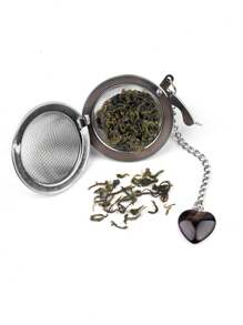 Crystal Agate Stone Heart Shaped Tea Infuser, 304 Stainless Steel Tea Strainer, Practical Kitchen Tool - Nhiều màu - Xem 2