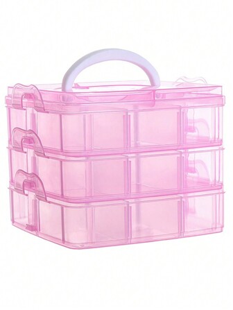 1 件 18/28 格珠宝收纳盒，适用于戒指、项链、耳环、手链、珠子、配饰、化妆品、文具、小零件收纳，可拆卸、防尘、防氧化、便携式密封收纳盒情人节防晒旅行酷炫返校