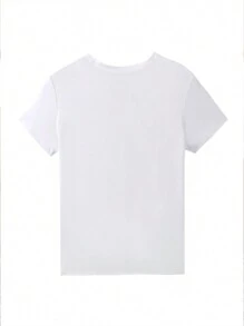 Bee Happy Print Ladies Casual Milk Silk Short Sleeve Top Summer Graphic Tees