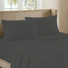 Juego de sábanas de bambú de 4 piezas en tamaño cama doble, de lujo y extra suaves - Gris oscuro - Ver 2