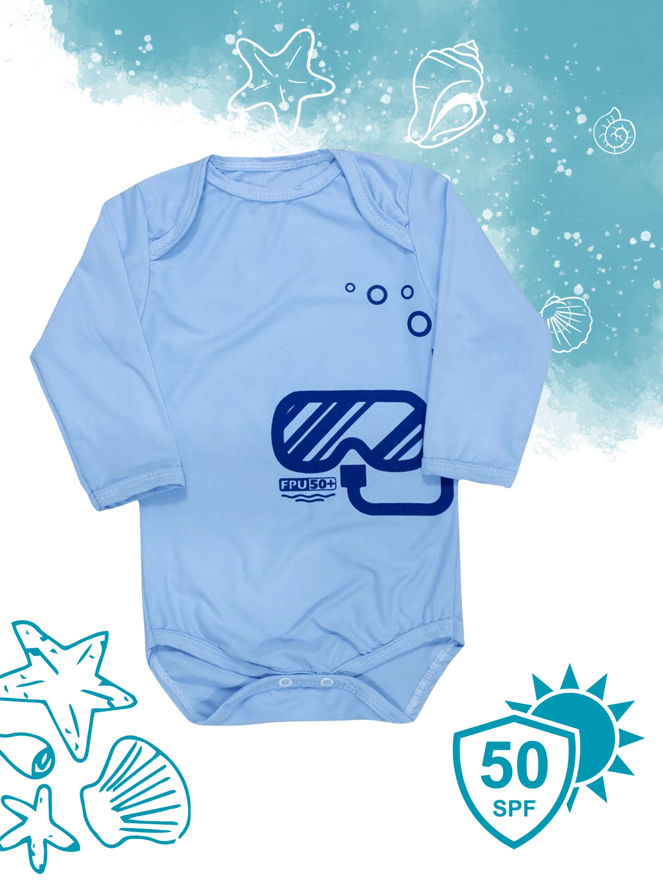 BABY BODYSUIT UV50+ PROTECTION - Baby Blue - View 1
