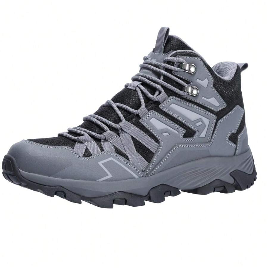 CAMEL CROWN 男士高帮防水徒步靴，轻便背包徒步鞋 - 灰色 - 查看 1
