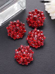 3pcs/Set Double-Layered Rhinestone Flower Shaped Metal Buttons, DIY Clothing & Accessories Decorative Sewing Buttons For Cardigan, Coat, Jacket, Suit, Hat, Gift Box, Bouquets - White - View 23