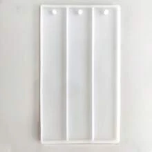 1 pieza Molde de silicona triple para hacer marcapáginas de resina DIY
