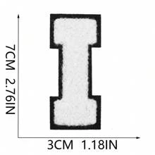 7CM, 1 buc, 26 buc, patch albastru, patch negru, patch roz, patch alb și negru, 26 litere albastre englezești A-Z, patch la modă cu litere mai strălucitoare, cusut DIY pentru a exprima dragostea, decorațiuni unice pentru îmbrăcăminte, pantaloni, pălării, blugi, portofel etc. - alb negru - Vizualizare 24