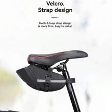 Bolsa para sillín de bicicleta, accesorio negro para bicicleta, bolsa de almacenamiento, bolsa de cuña para bicicleta, adecuado para bicicleta de montaña y de carretera - Ver 5