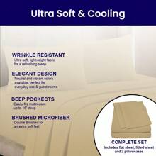 Luxurious Ultra Soft 4-Piece Bamboo Fiber Bed Sheet Set With Deep Pockets - Full Size - Khaki - View 6