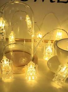 1 件 10/20/50/100 灯泡煤油灯 LED 灯串，复古氛围装饰灯，适用于露营、派对、节日、电池盒煤油灯串节日