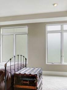 1 件白色磨砂静电贴窗膜，房间浴室办公室玻璃门装饰贴纸，隐私保护可移除无粘性防水防紫外线膜 - 白色磨砂玻璃貼 - 查看 7