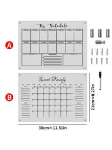 1pc Black Weekly/Monthly Chore Planner Board With 1 Whiteboard Marker, To-Do List, Monthly Weekly Schedule Planner, Acrylic Dry Erase Board For Meal Planning On Refrigerator - Multicolor - View 10
