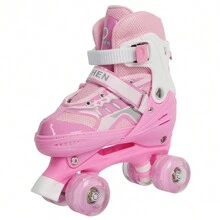 Patines De Ruedas Talla S/M 4 Ruedas Tamaño Ajustable Ruedas De PVC No Intermitentes Patines De Hielo para Principiantes