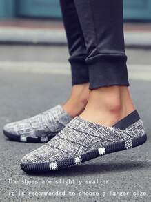 男士乐福鞋新款便士鞋一脚蹬休闲鞋懒人鞋布艺渔夫鞋平底男鞋黑色简约帆布鞋学生鞋平底船鞋商务皮鞋（尺码偏小偏窄，请订购大2码） - 黑色 - 查看 2