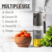 Premium Glass Oil Sprayer Bottle - 8.5oz/250ml Capacity, Easy-To-Use Mister For Cooking, Baking, Salad Making, BBQ, Air Fryer - Kitchen Essential Gadgets And Accessories For Healthy Cooking, Mess-Free Oil Dispenser, 1pc