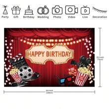 123pcs Movie Night Balloon Garland Arch Set, Red Black Gold Balloons With Camera Clipboard Star Popcorn Aluminum Film Balloons, Happy Birthday Party Background Banner Has A Variety Of Sizes For You To Choose Separately, Perfect For Birthday Parties, Anniversaries, Movie Theme Party Decorations Supplies (Ps: Balloons And Background Cloth Are Sold Separately!)