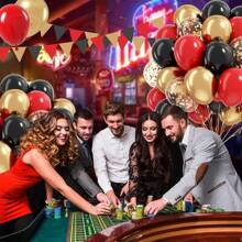 30pcs 10inch Black, Red & Gold Latex Balloon Set, Suitable For Birthday, Wedding, New Year, Valentine's Day, Engagement, Graduation Party Decoration, Indoor & Outdoor Decor - Black, Red and Gold - View 4