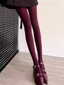 1pc Women's Soft & Comfortable Velvet Tights, Sheer & Warm, Slimming Leggings For Casual Everyday Wear