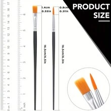 100pcs Black Nylon Hair Acrylic Paint Brushes With Flat And Round Tip, Suitable For Oil Painting, Watercolor, Face Art, Professional Set For Crafters, Acrylic, Oil, Watercolor, Canvas, Rock Art, Nail Art - Ideal For Artists And Hobbyists