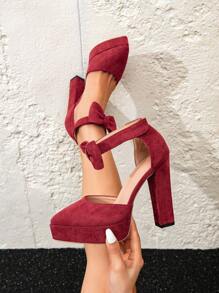 KENT WONG 女士高跟鞋红色鞋蝴蝶结高跟鞋平底鞋高跟鞋优雅鞋尖头鞋舒适蝴蝶结高跟鞋厚底高跟鞋正装高跟鞋度假鞋粗跟鞋尖头高跟鞋优雅鞋时尚新款派对高跟鞋特价 - 紅色 - 查看 2