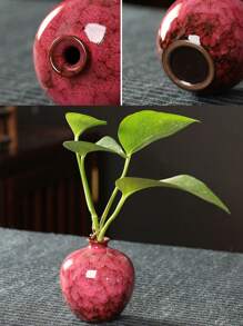 1 Stück moderne, einfache Keramikvase mit Craquelé-Glasur, Dekorationszubehör für getrocknete Blumen, kreative Heimdekoration, geeignet für Wohnzimmer, Büro, Bücherregal, Schreibtisch, Schlafzimmer, Blumenarrangements (Blumen nicht enthalten) Raumdekoration Glasvase