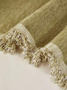 قطعة واحدة من منشفة للأريكة ذات لون بسيط نقي مع شراريب، بطانية أريكة غير انزلاقي قابل للغسيل ل- 3 مقاعد، مقاوم لخدش الحيوانات الأليفة، لتغطية الأريكة والبيئة المنزلية، مناسب لجميع الفصول - أخضر - مشاهدة 5